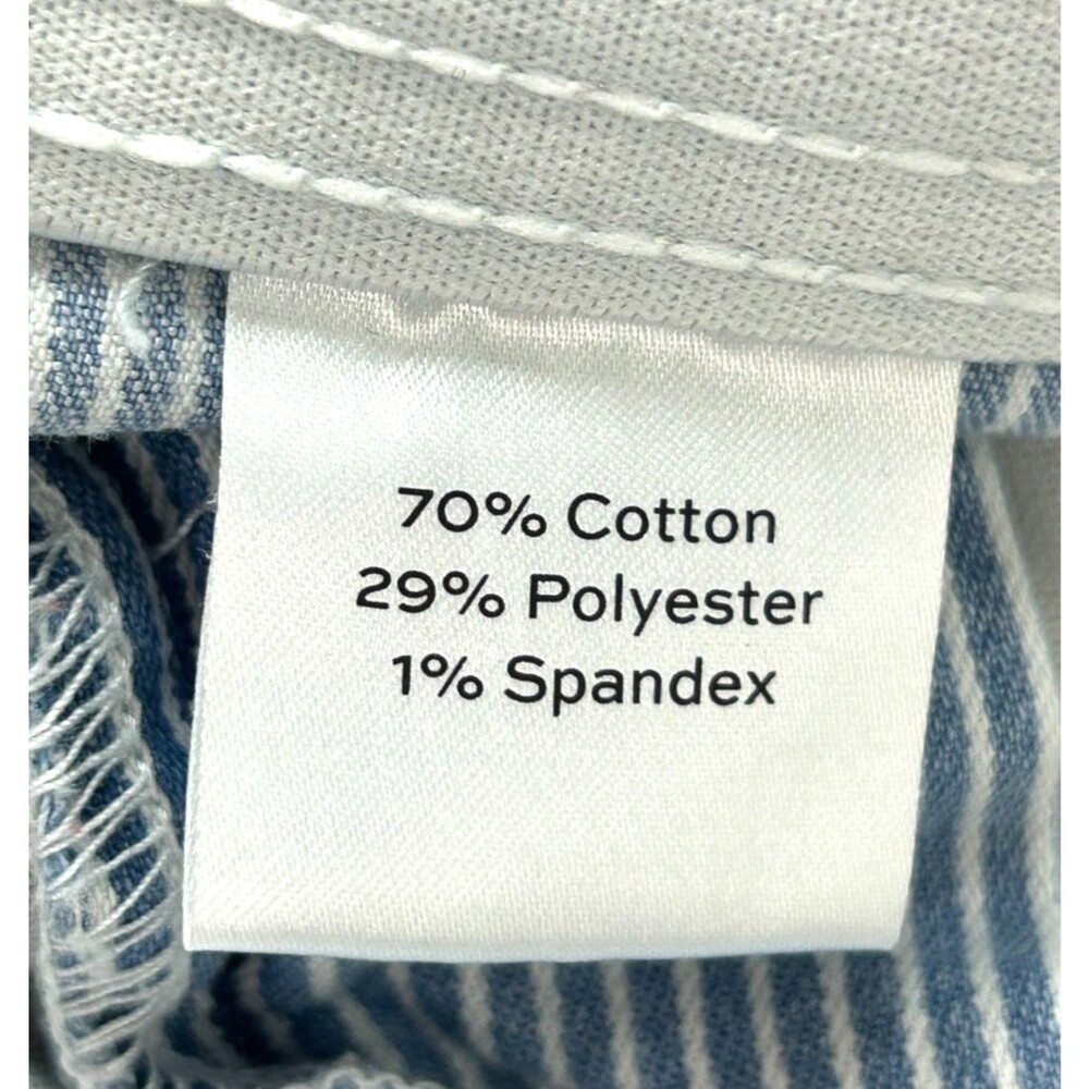 Draper James Women Blue White Sz 8 Welt Pocket High Rise Railroad Stripe Shorts - Picture 10 of 11